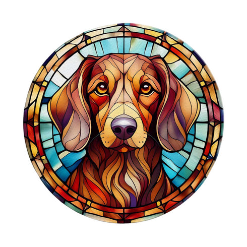 Dachshund Red Glass Suncatcher Worktop Saver